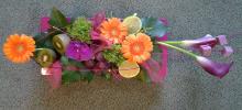 Centre de table fruits  fleurs et calas - Boutique Vergez Tarnos